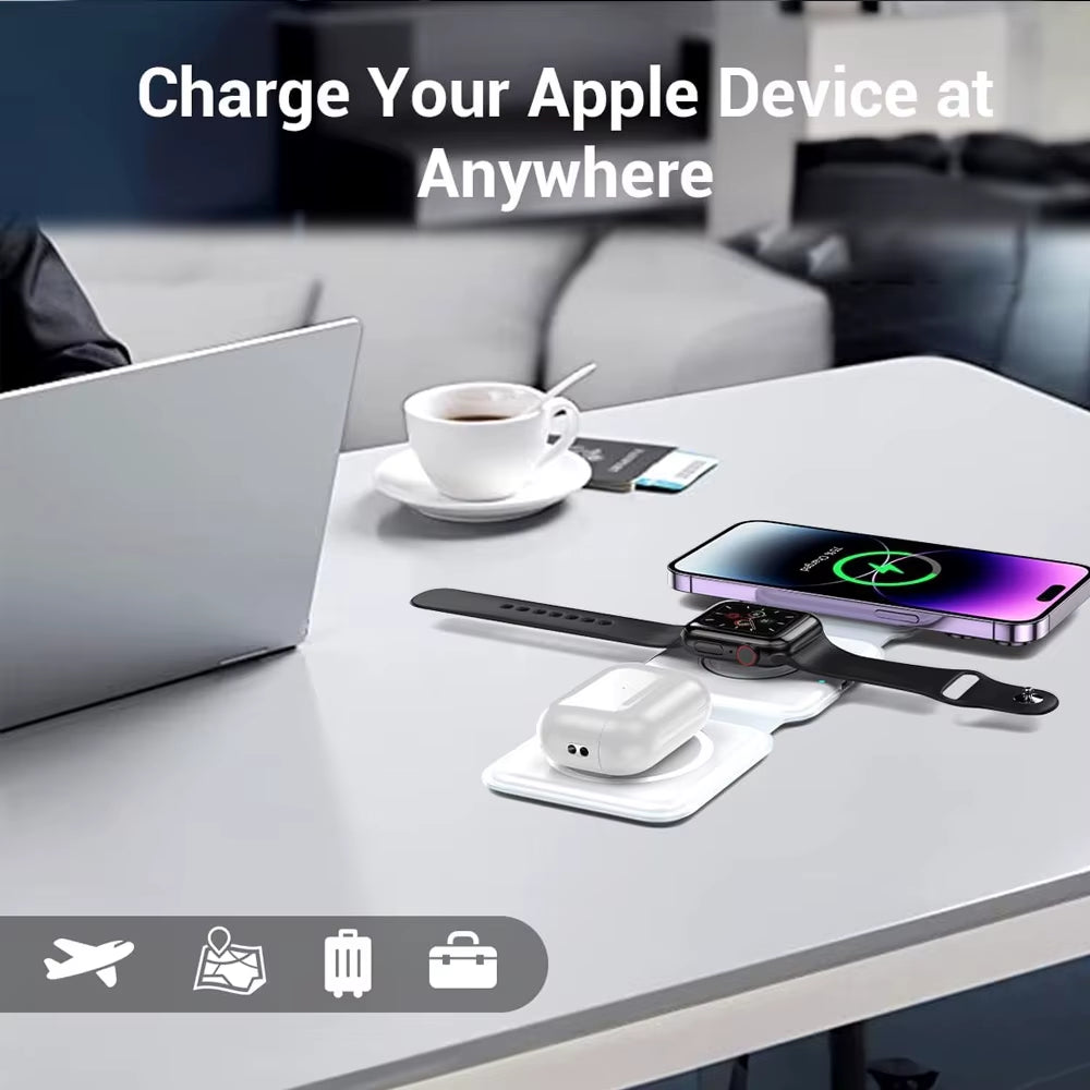 Chargeur 3 en 1 compact appareils APPLE