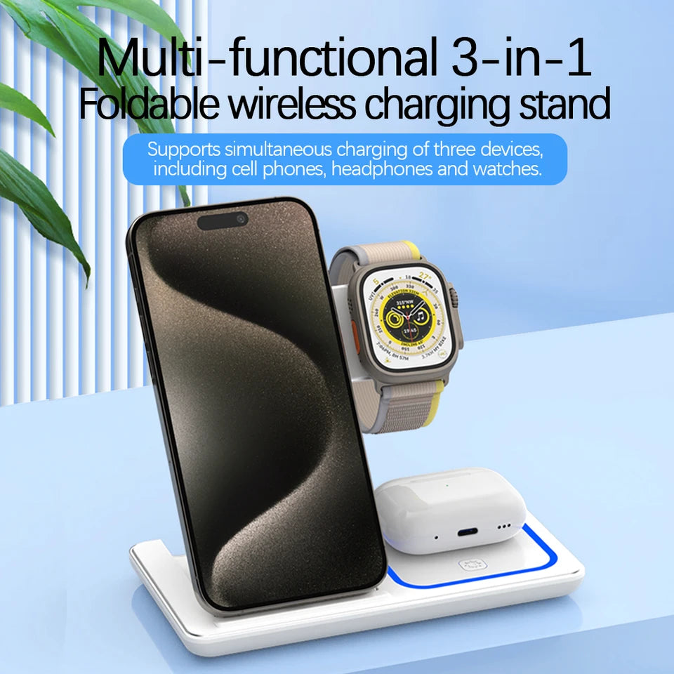 Chargeur induction 3 en 1 - IPHONE - AIRPODS - APPLE WATCH