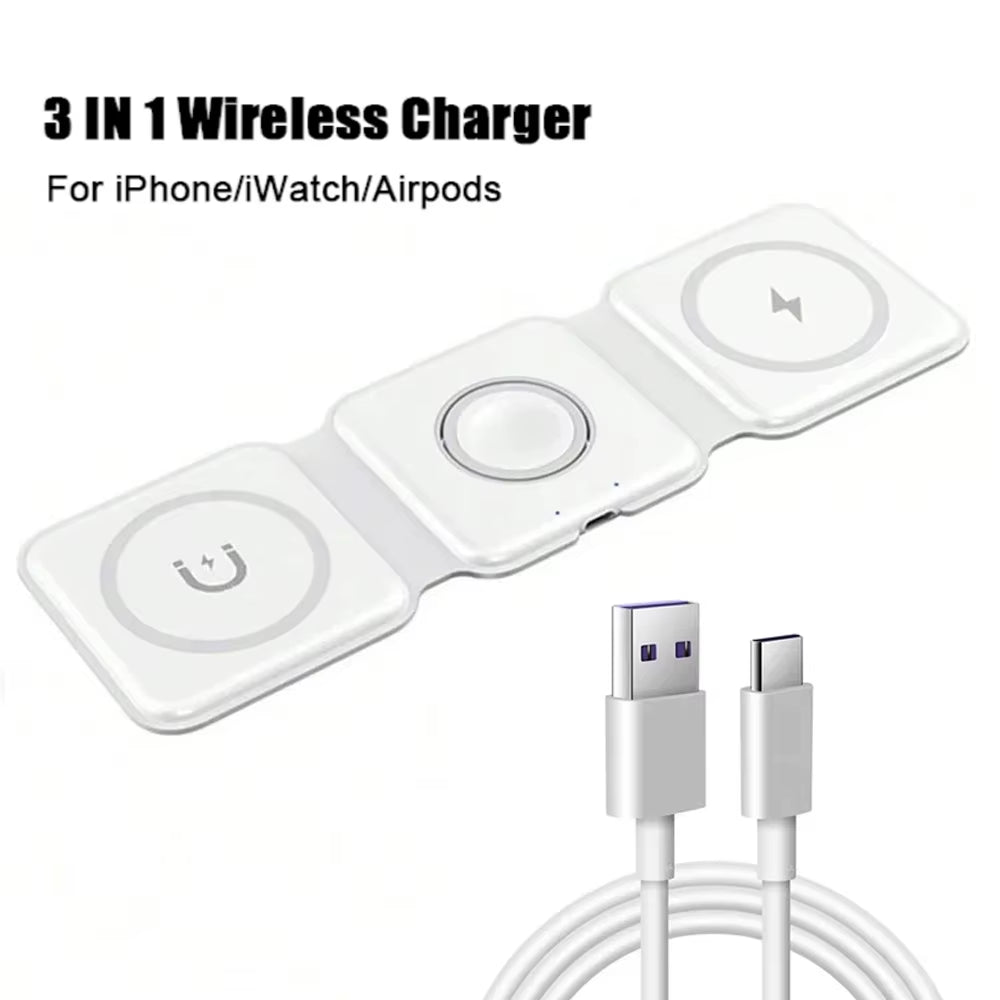 Chargeur 3 en 1 compact appareils APPLE